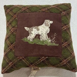 Woolrich Home 17” Springer Spaniel Pointing Hunting Dog Sherpa Pillow